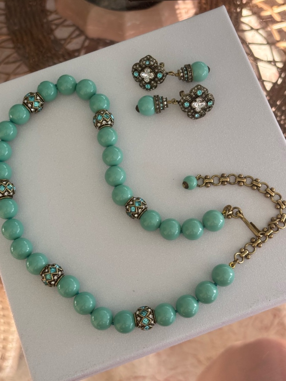 Heidi Daus Turquoise Necklace and Earrings Set